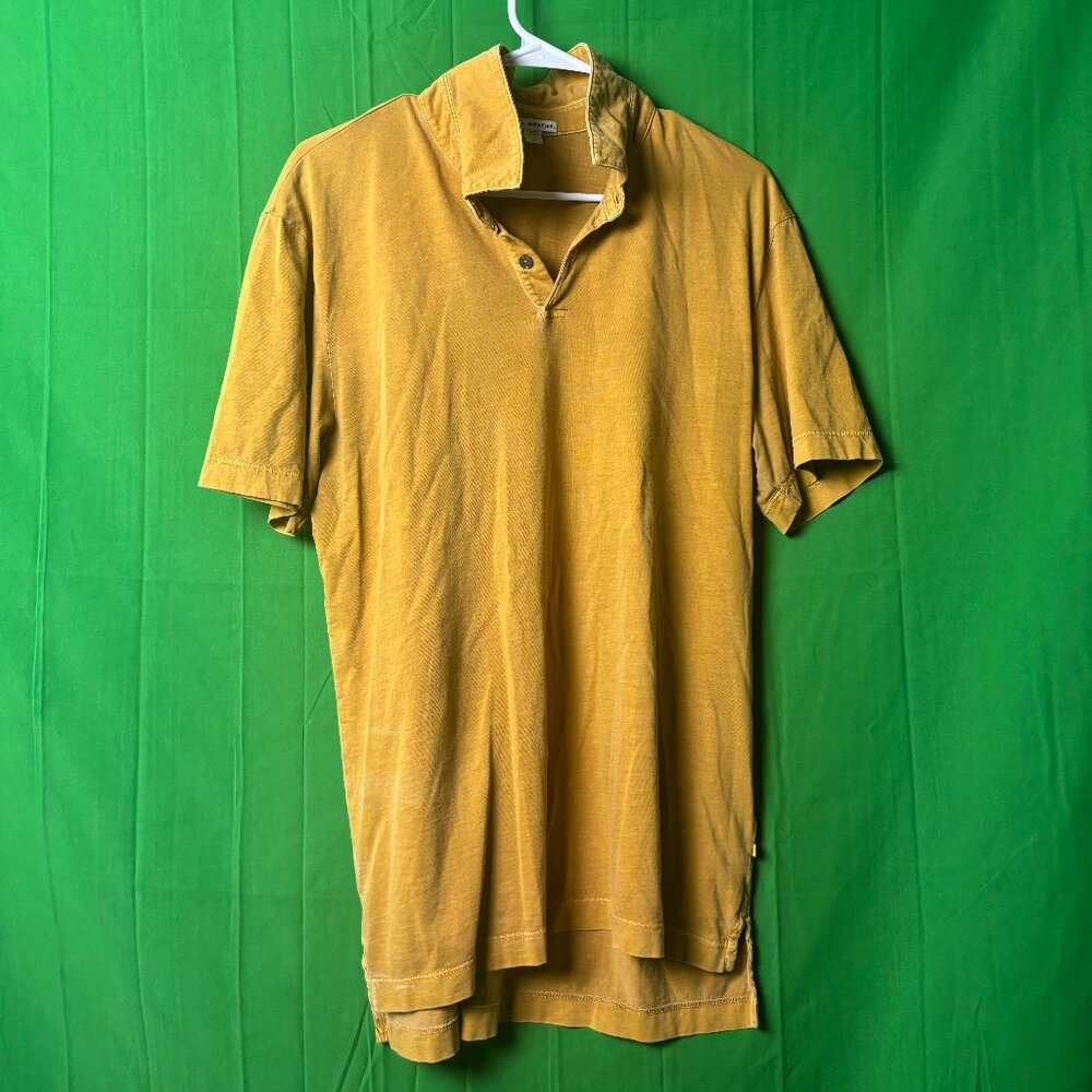 James Perse Standard Polo Mustard Double Collar Button — Size 2